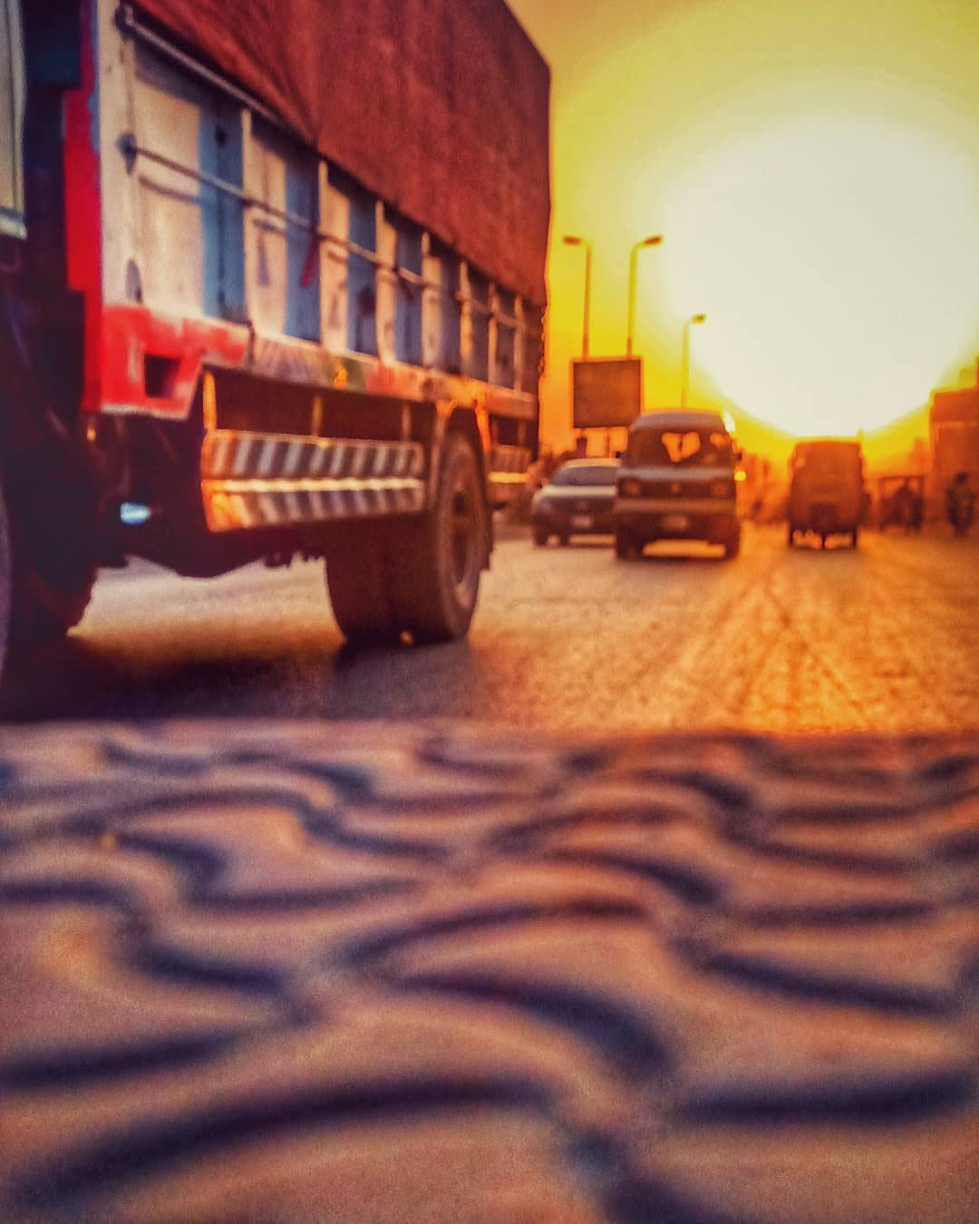 Freight and Fire — golden hour photograph by Muhammad Azeem