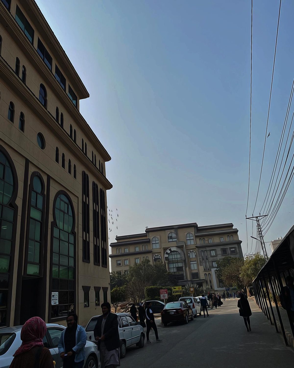Cables and Cornices — architecture photograph by Muhammad Azeem